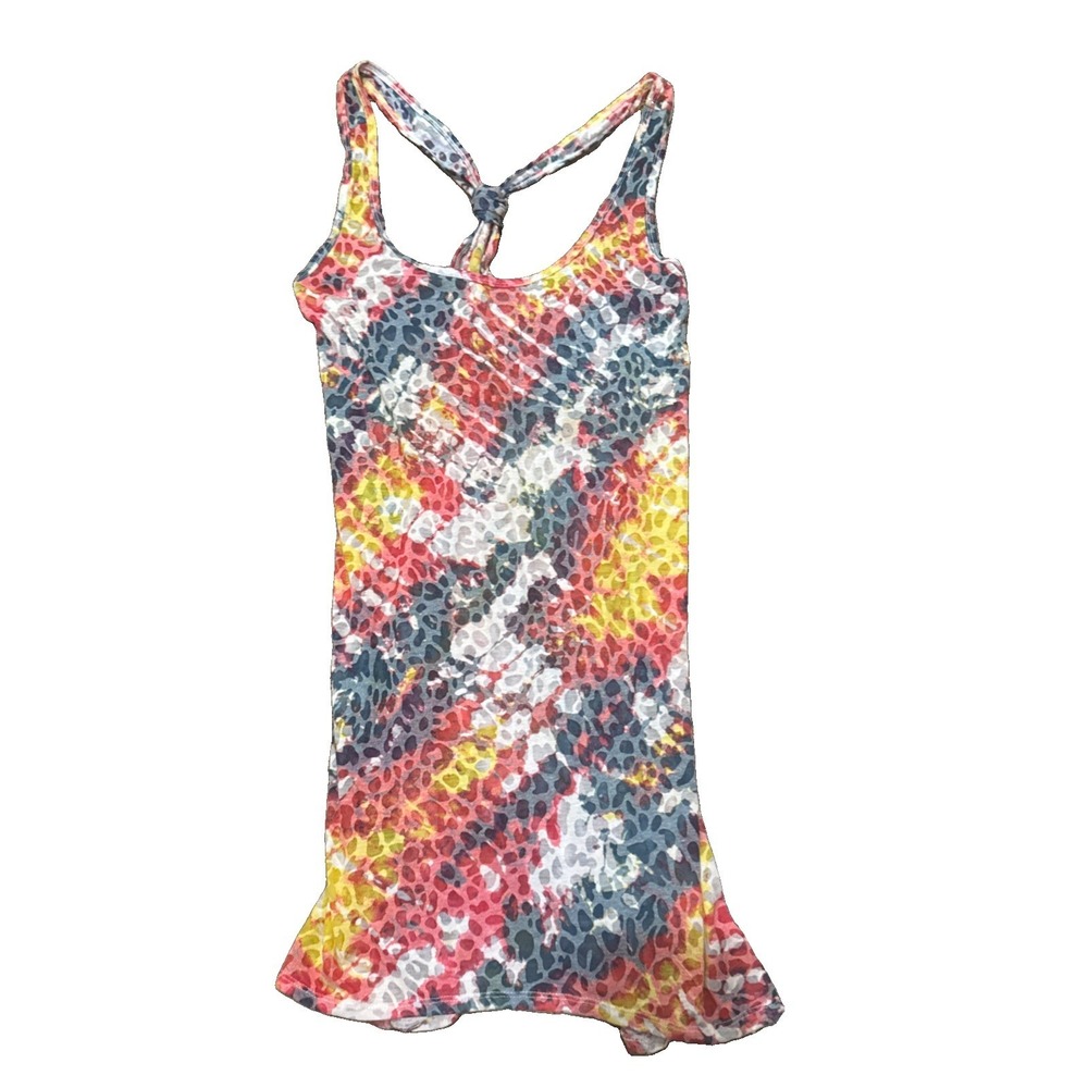 Y2K Burnout Swimsuit Coverup Size XL OP Tie Dye Animal Print Racerback